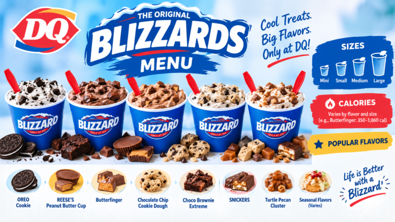 DQ Blizzards Menu
